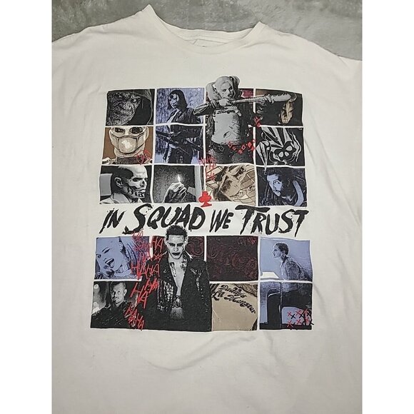 Suicide Squad In Squad We Trust Graphic Tee White T Shirt Mens Size 2XL - Picture 2 of 5